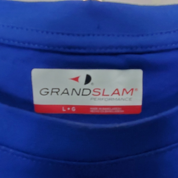 GrandSlam Performance Talk Birdie To Me Men's Golf Shirt Size Large Blue - Picture 4 of 6